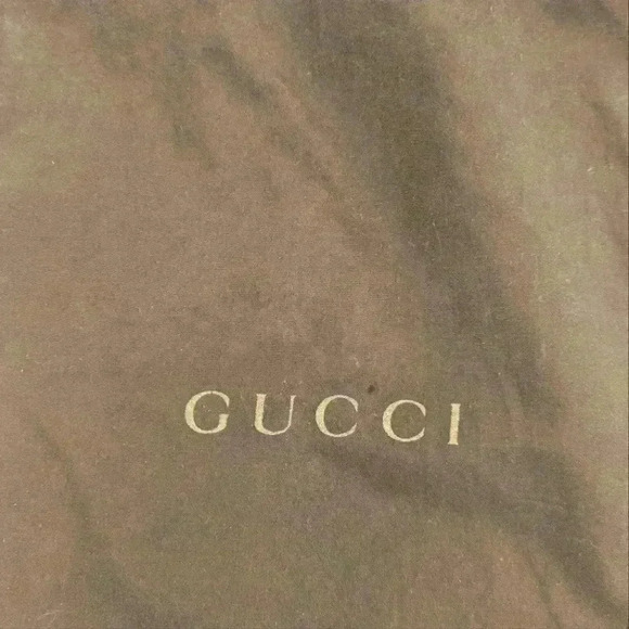 Gucci Chocolate Brown Dust Bag with Gold Lettering - Picture 2 of 3